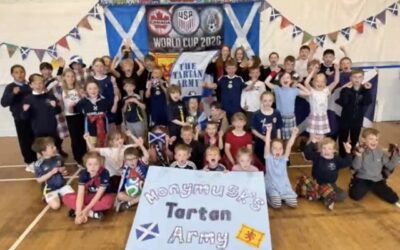 Monymusk Primary School sing their World Cup song. It’s a winner.