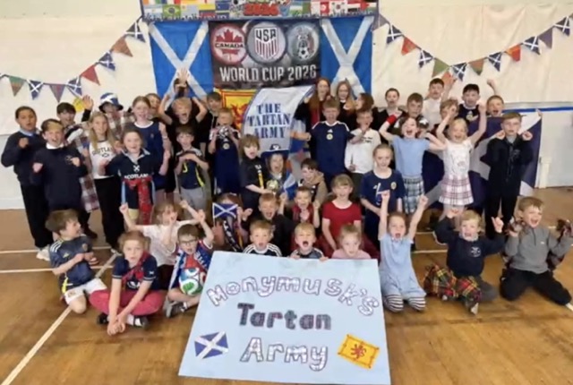 Monymusk Primary School sing their World Cup song. It’s a winner.
